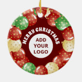  bedrijf Logo kerstballonnen rood Keramisch Ornament (Achterkant)