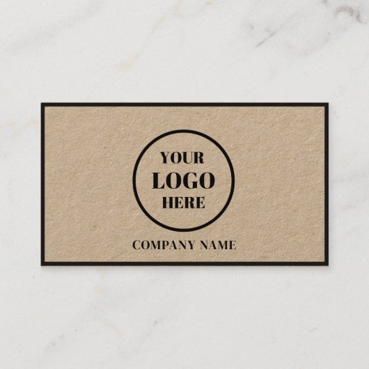 Bedrijf Logo l Modern Clean Rustiek Zwart Script Visitekaartje (Voorkant)