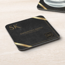Bedrijf Logo Luxury Black Custom Bier Onderzetter