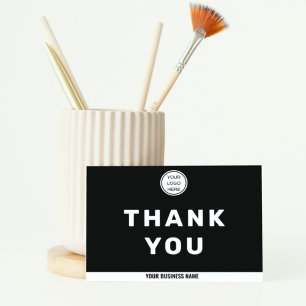 Bedrijf Logo Marketing Small Business Zwart Wit Bedankkaart