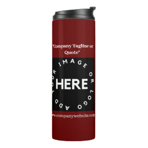 Bedrijf Logo Maroon Minimalistische QR-code Thermosbeker