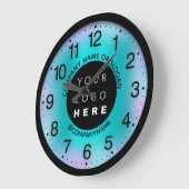 Bedrijf Logo Mint Blue Abstracte naam Slogan Grote Klok (Hoek)