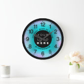 Bedrijf Logo Mint Blue Abstracte naam Slogan Grote Klok (Huis)