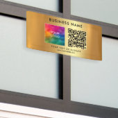 Bedrijf Logo Naam QR Code Outdoor Custom Gold Spandoek (Buitenkant Gebouw)