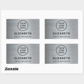 Bedrijf Logo Professional Silver Rechthoekige Sticker (Vel)