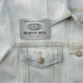 Bedrijf Logo Professioneel werknemer Faux Silver Naamplaatje (In situ)