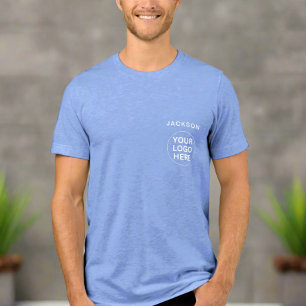 Bedrijf Logo Promotie Unisex Blauw Tri-Blend Shirt