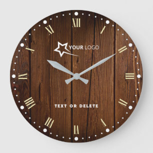Bedrijf Logo Promotional Branded Wood Grote Klok