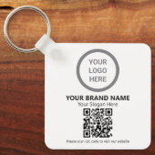 Bedrijf Logo QR Code Dubbelzijdig promotiegift Sleutelhanger (Voorkant)