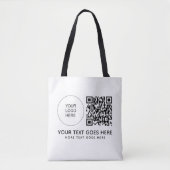 Bedrijf Logo QR Code Front Side Print Shoulder Draagtas (Voorkant)