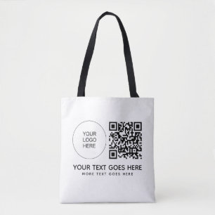 Bedrijf Logo QR Code Front Side Print Shoulder Draagtas