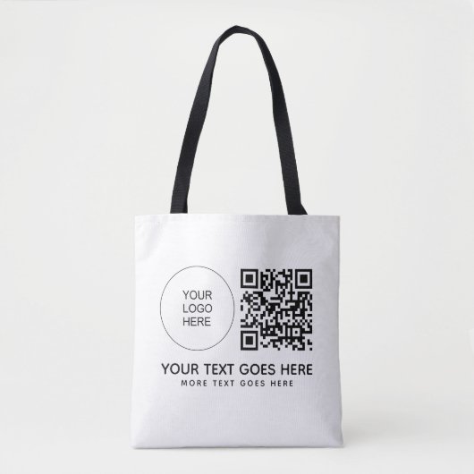 Bedrijf Logo QR Code Front Side Print Shoulder Draagtas (Voorkant)
