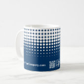 Bedrijf Logo QR Code Halftoon Blauw Zwart Wit Koffiemok (Voorkant links)