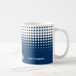 Bedrijf Logo QR Code Halftoon Blauw Zwart Wit Koffiemok
