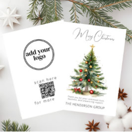 Bedrijf Logo QR Code Merry Christmas Tree Feestdagenkaart
