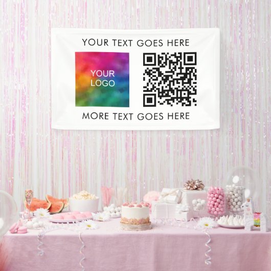 Bedrijf Logo QR Code Modern Elegant Best Spandoek (Feest)