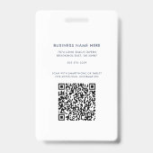 Bedrijf Logo QR Code Modern Medewerker Foto ID Badge (Back)