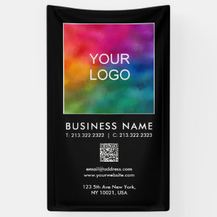 Bedrijf Logo QR Code Moderne Sjabloon Verticaal Spandoek