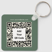 bedrijf Logo QR Code Sage Green Sleutelhanger (Achterkant)