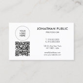Bedrijf Logo QR Code Sjabloon Werknemersprofiel Visitekaartje (Voorkant)