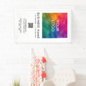 Bedrijf Logo QR Code Verticale Promotie Indoor Spandoek (Insitu)