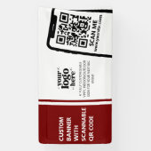 Bedrijf Logo QR Code Vinyl Donkerrood Indoor Outdo Spandoek (Verticaal)