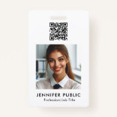 Bedrijf Logo QR code Werknemersnaam en titel Badge (Achterkant)