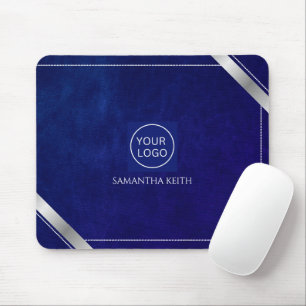Bedrijf Logo Royal Blue Leather 2025 Custom Muismat