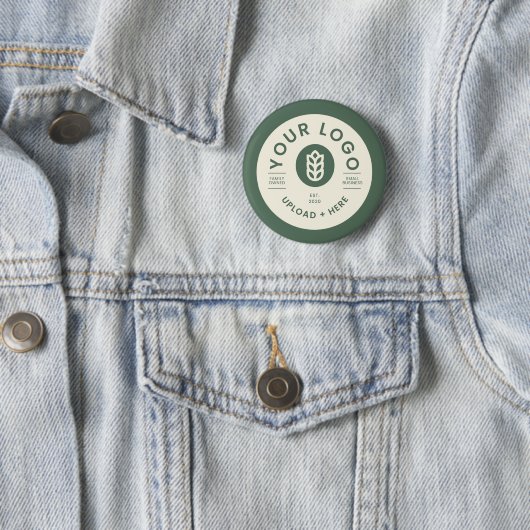  bedrijf Logo Sage Green Ronde Button 5,7 Cm (In situ)