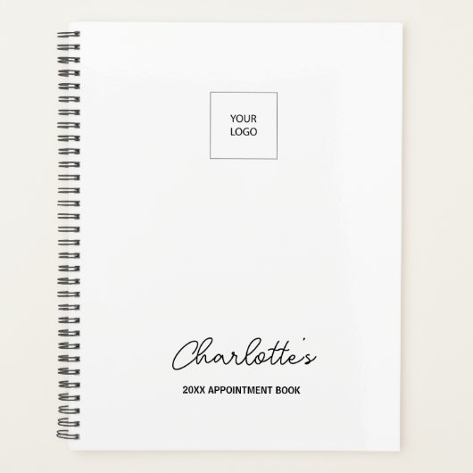 Bedrijf Logo Simple White Elegant AppointBook Planner (Voorkant)