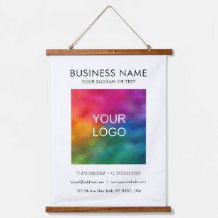 Bedrijf Logo Tekst Sjabloon Hangend Wandkleed