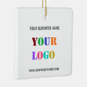 Bedrijf Logo Tekst Uw Bedrijfs Kerstmisornament Keramisch Ornament (Rechts)