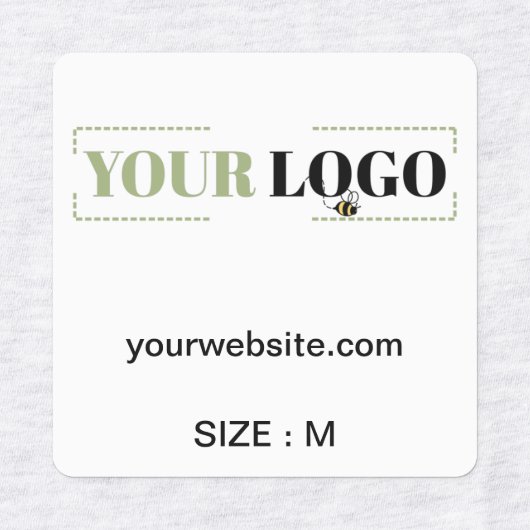 Bedrijf Logo Tekst Website of grootte Kleding Garm Labels (Design 2)