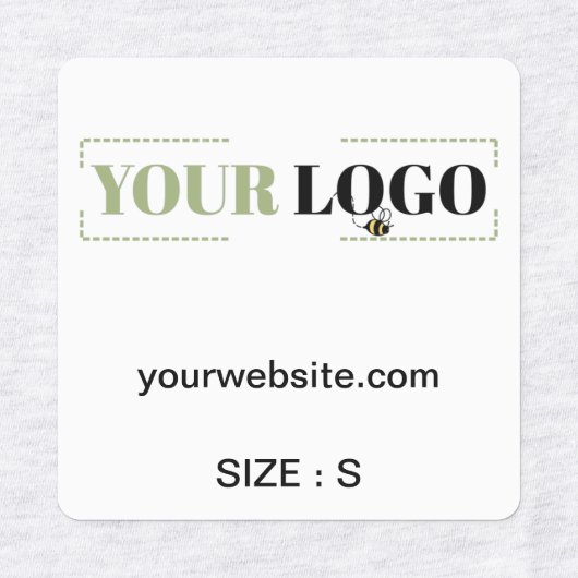 Bedrijf Logo Tekst Website of grootte Kleding Garm Labels (Design 1)