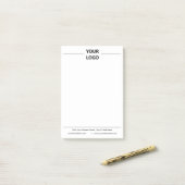 Bedrijf Logo Tekst Zakelijke Post-it® notes Sjablo (Op bureau)