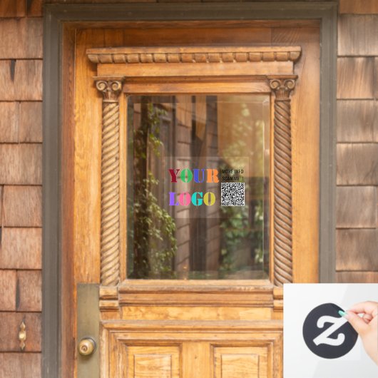 Bedrijf Logo Uw QR-code Zakelijk venster Cling Raamsticker (Huis Deur)