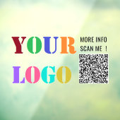 Bedrijf Logo Uw QR-code Zakelijk venster Cling Raamsticker (Vel 3)