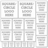 Bedrijf Logo | Vierkante of cirkelvorm Gemakkelijk Sticker (Voorkant)