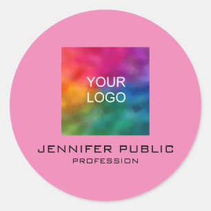 Bedrijf Logo Voeg Jouw tekst Custom toe Ronde Sticker