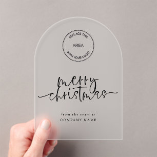 Bedrijf Logo Vrolijk Kerst Acryl Groeten Uitnodigingen