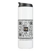 Bedrijf Logo Wit Minimalistische QR Code Thermosbeker (Geroteerd rechts)