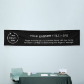 Bedrijf Logo | Zakelijk Modern Zwart 12' Banner (Beurs)