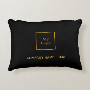 Bedrijf logo zwart goud elegant modern accent kussen