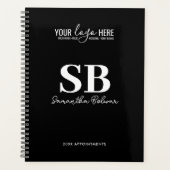 Bedrijf Logo Zwart Wit Monogram 2024 Planner (Voorkant)