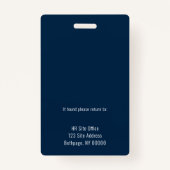 Bedrijf Medewerker Blue Logo Personeel ID Badge (Achterkant)