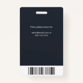 Bedrijf medewerker foto ID grijs Badge (Achterkant)