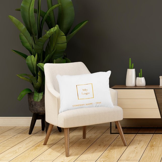 Bedrijf met logo-witgoud accent kussen (Creator heeft geüpload)