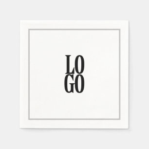 Bedrijf of Bedrijfs Logo met Lijst op Wit Servet