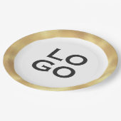Bedrijf of Business Custom Logo met Gold Lijst Papieren Bordje (Gekanteld)