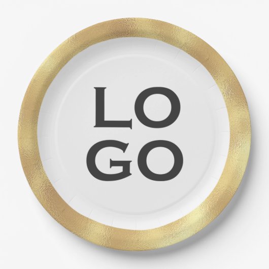 Bedrijf of Business Custom Logo met Gold Lijst Papieren Bordje (Voorkant)